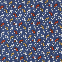 Bedruckte Baumwolle FIDA Marineblau / Paprika